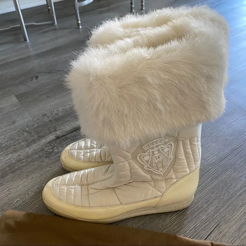 COPY - Gucci Apres Ski Rabbit Fur Lined Quilted Winter Snow Boots Women’s 36.5 … - Picture 6 of 10